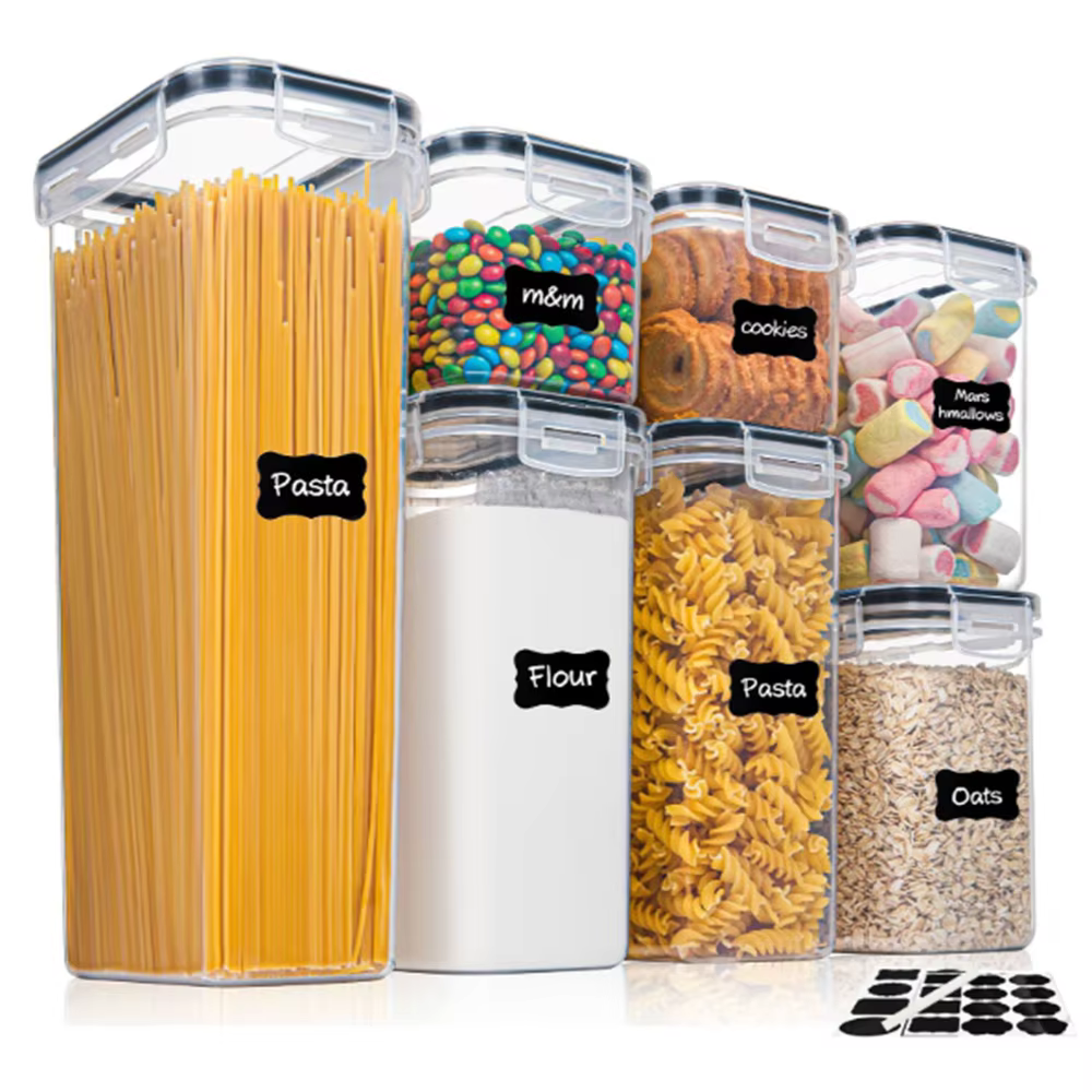 Ensemble de conteneurs alimentaires de cuisine, 7 pièces, boîte de rangement hermétique en plastique