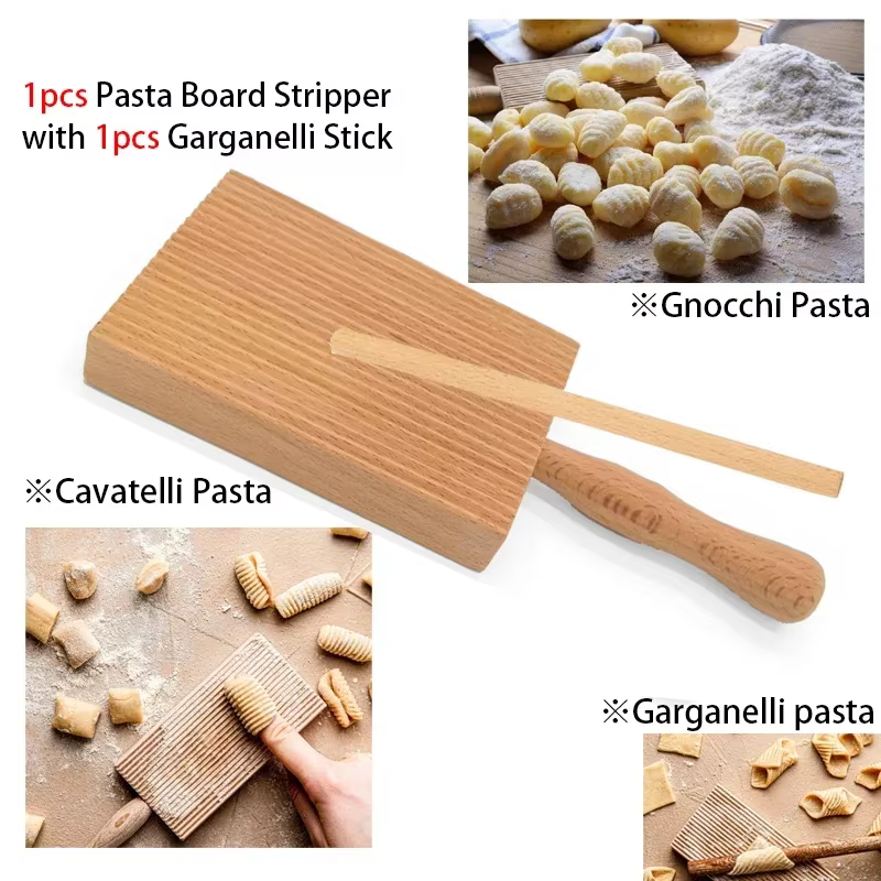 Garganelli et Gnocchi Stripper Planche à palettes en bois Outils de fabrication de pâtes italiennes 