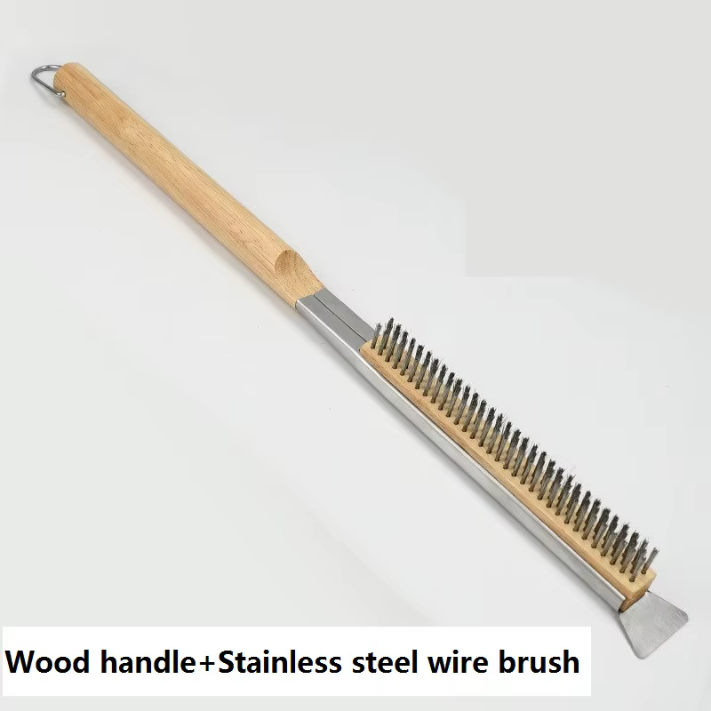 Brosse à pierre pour four à pizza avec raclette 21 pouces, pour nettoyer la pierre entre chaque cuis