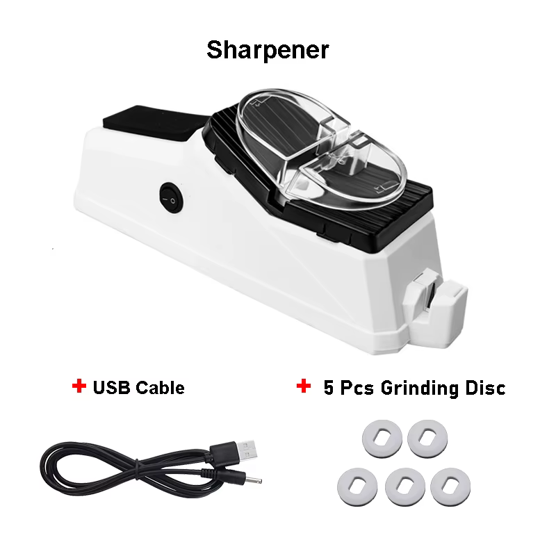Affûteur électrique USB réglable pour couteaux de cuisine et ciseaux, outil de ponçage fin au diaman