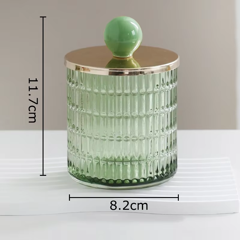 Bocaux de Rangement en Verre Coloré, Boîte à Thé, Pot à Bonbons, Boule en Céramique, Pot Décoratif a