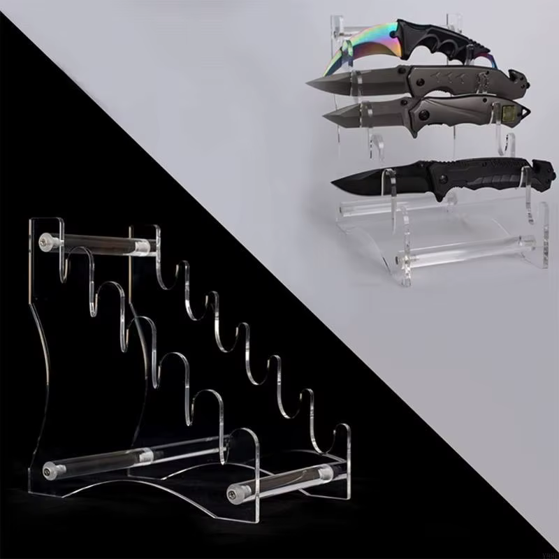 Support coutelier couteau transparent support coutelier en acrylique 6 couteaux à sous-couteaux Affi