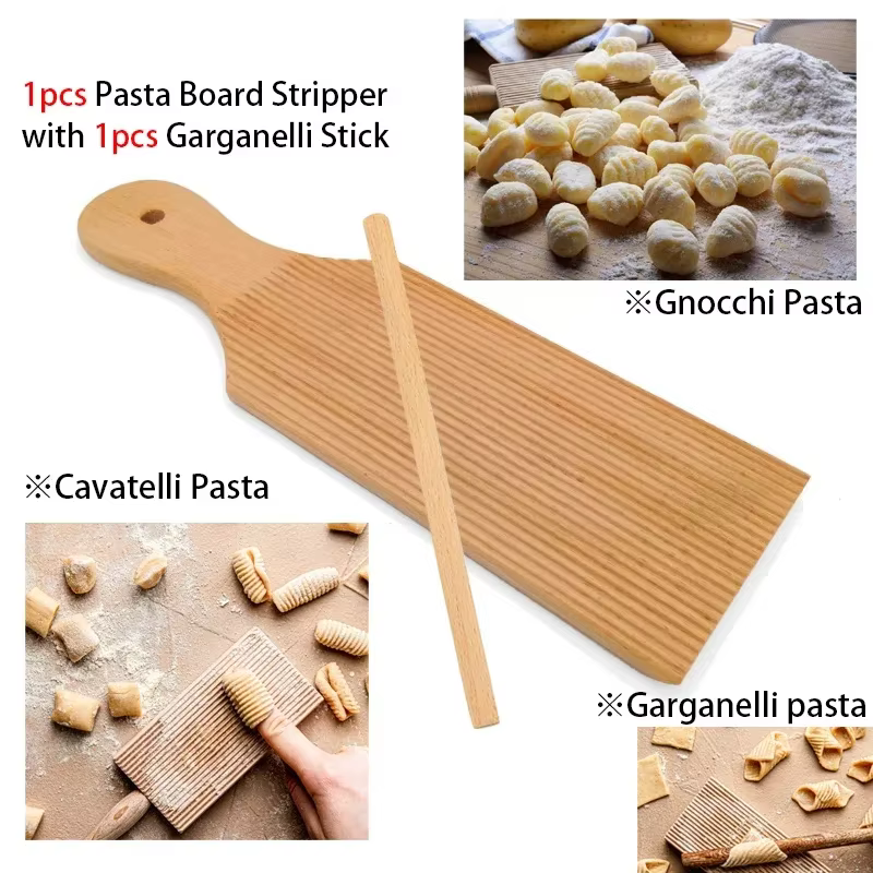 Palettes de poupée en bois Gnocchi, planche à pâtes Gnocchi, décapant avec anciers Garganelli, bois 