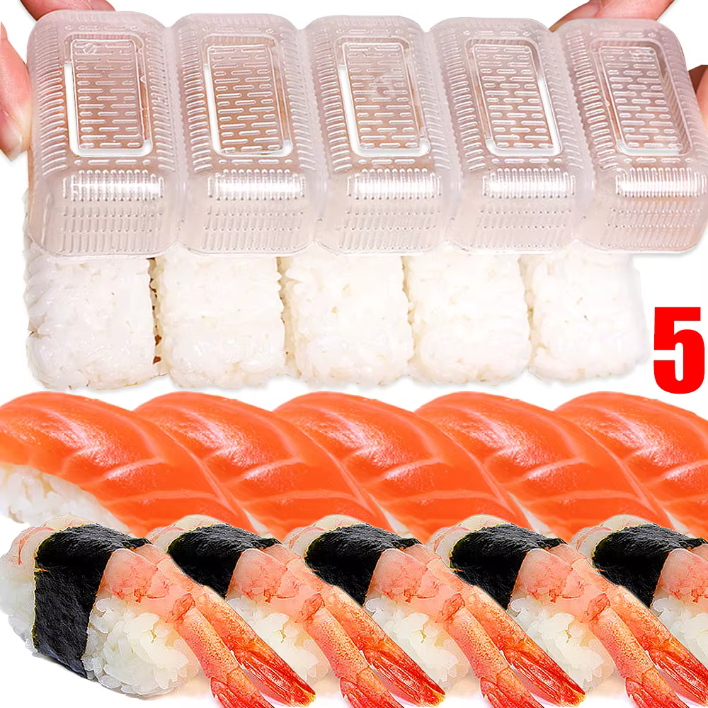 Moule boule de riz à 5/1 grilles, Mini ensemble de Sushi carré, boîte de rangement à pression antiad