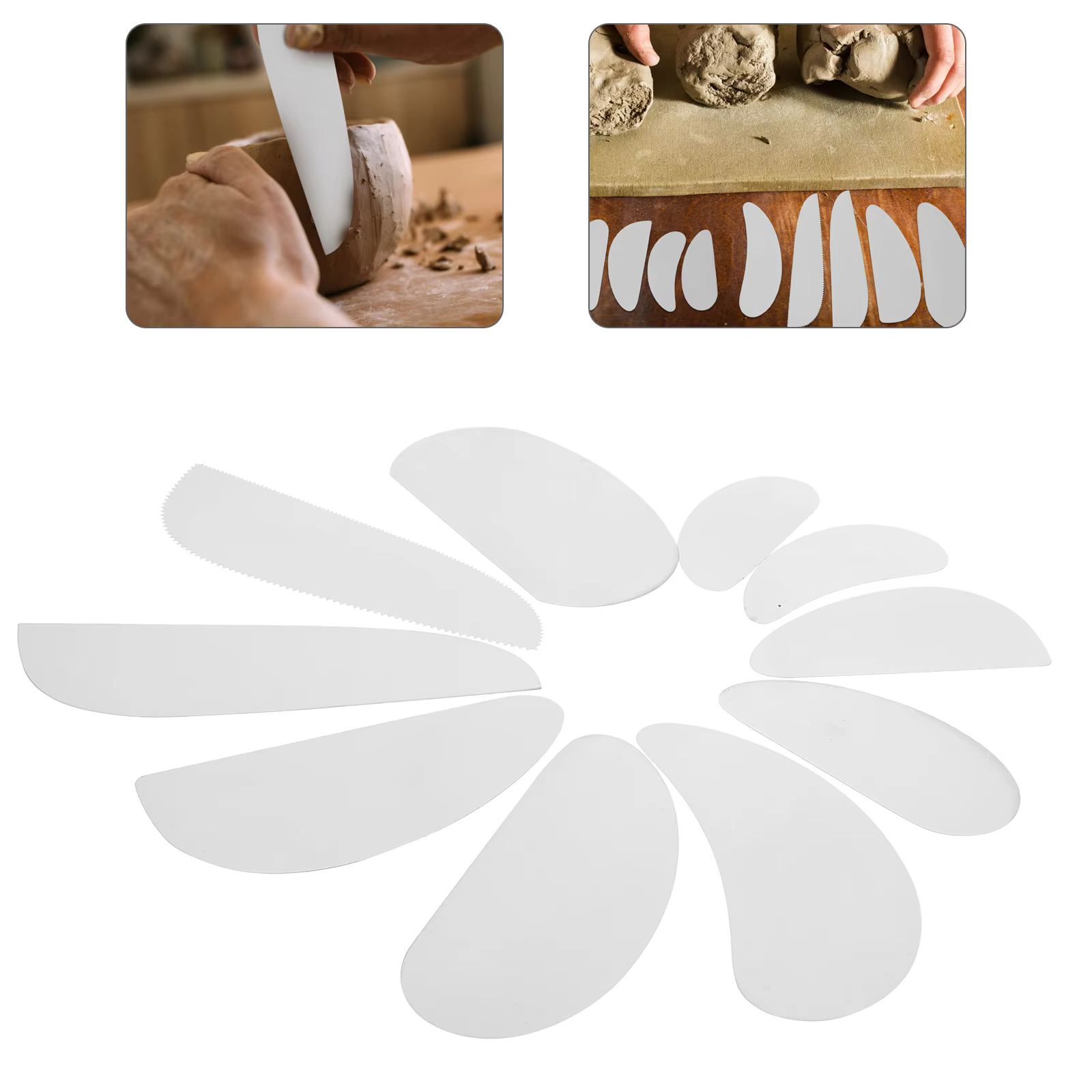 Couteau à découper en acier inoxydable, grattoir à argile, outil artisanal de Sculpture pour spatule