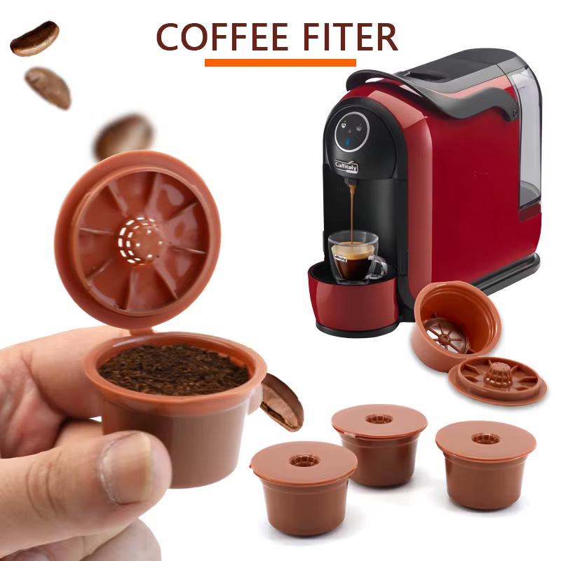 Capsules de filtre à café réutilisables de haute qualité, 3 pièces, pour dosettes de café en plastiq