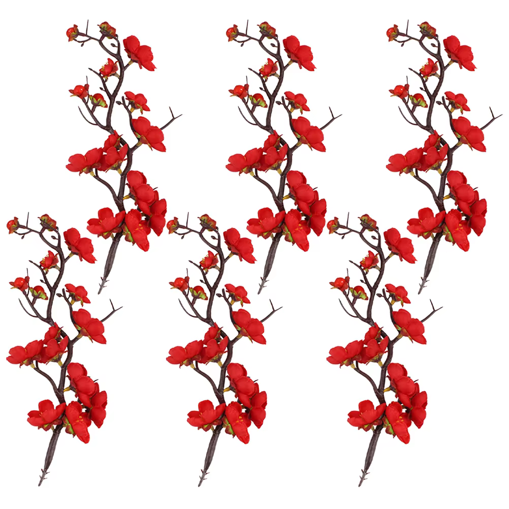 Pics à gâteaux en fleurs de prunier, 6 pièces, décorations de fleurs, fournitures de décoration de C