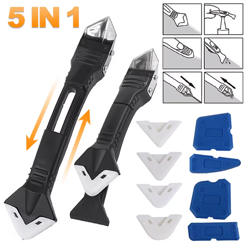 Grattoir en Silicone 9 en 1, ensemble d'outils de dissolvant lisse, Kit de finition de calfeutrage d