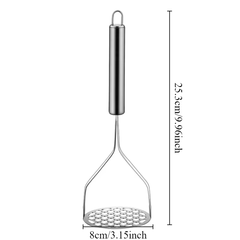 1 écrase-pommes de terre, taro et citrouille domestique, écrase-pommes de terre en maille, ustensile