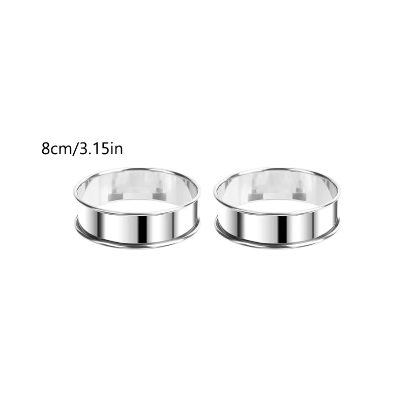 2 pièces en acier inoxydable Double roulé cuisson cercle tarte anneau tarte aux fruits gâteau Cookie