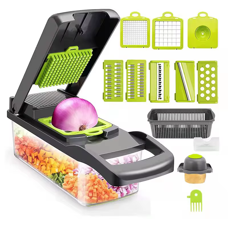 Coupe-légumes multifonctionnel, trancheuse en dés, déchiqueteuse de fruits, éplucheur de pommes de t