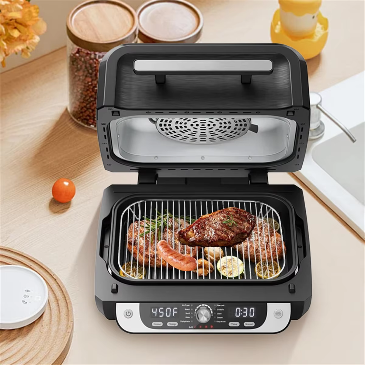 AAAL Grille de cuisson pour WoodfireGrill Friteuse à air chaud Grille de gril Friteuse en acier inox