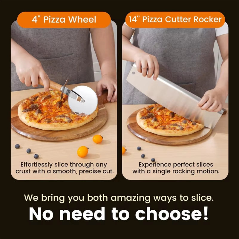 RALCA-ensemble d'épluchage de Pizza 4 pièces en aluminium, spatule en métal avec manche en bois plia