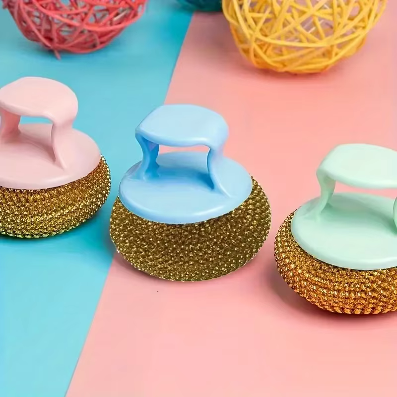 Brosse de nettoyage de fer avec poignée, brosse métallique pour nettoyer le Pot de poêle en fer, bro