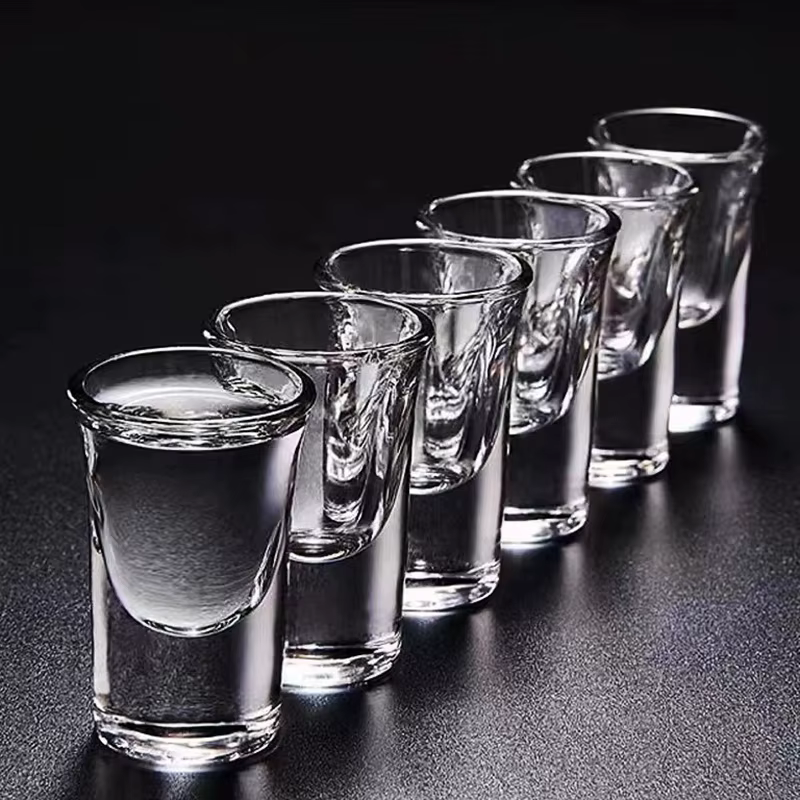 Ensemble de verres transparents de 15ml, 6 pièces, verre à liqueur à fond épais, tasses à balles, pe
