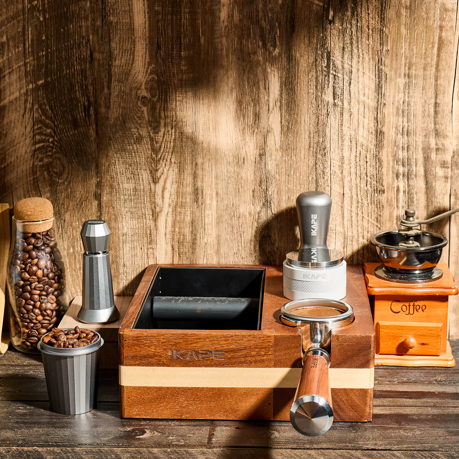 IKAPE Knock Box V1 pour Espresso, Boîte d'Organisation d'Accessoires pour Espresso, Base de Station 