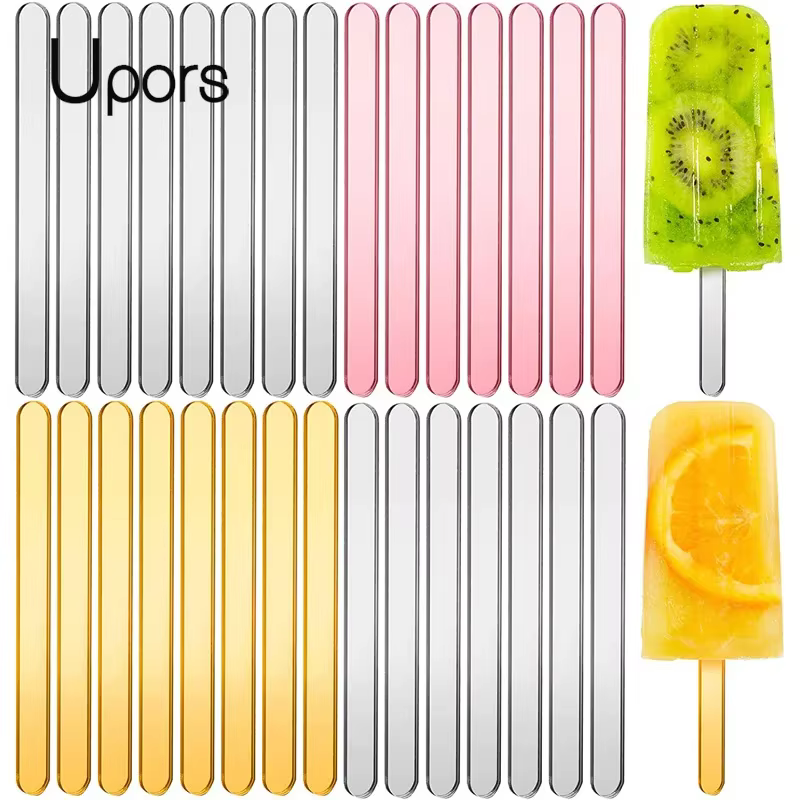 UPORS – bâtons de crème glacée réutilisables, bâtons de glace en acrylique, gâteau de crème, bonbons