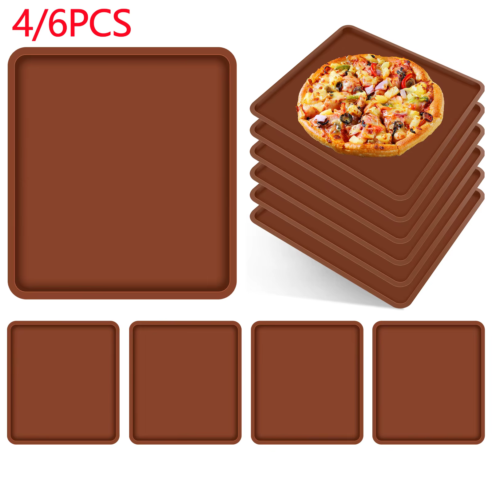 Feuilles de décollage en silicone antiadhésives, tapis de cuisson, plateaux pour fruits et gâteaux, 