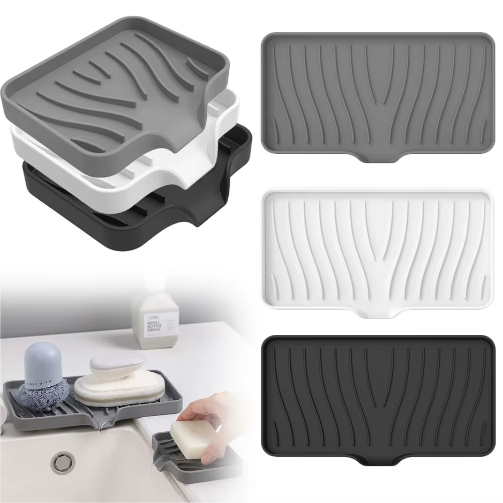 Boîte à savon de vidange en Silicone, 1 paquet, cuisine salle de bains, plateau d'évier antidérapant