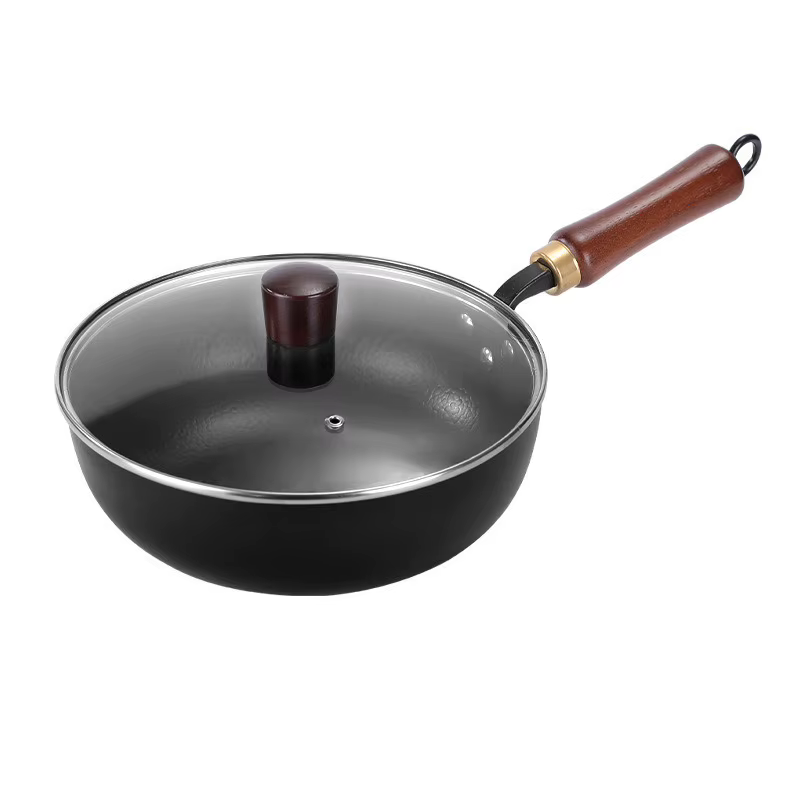 Pot en fonte sans revêtement sans cuisinière, conception de ventre de grande capacité pour ragoût de