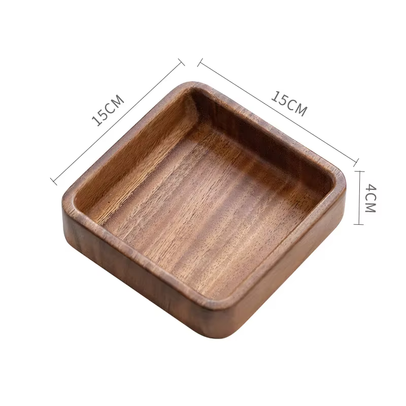 Plateau à dessert rectangulaire en noyer, plateau à dessert en bois de style japonais plateau à thé 