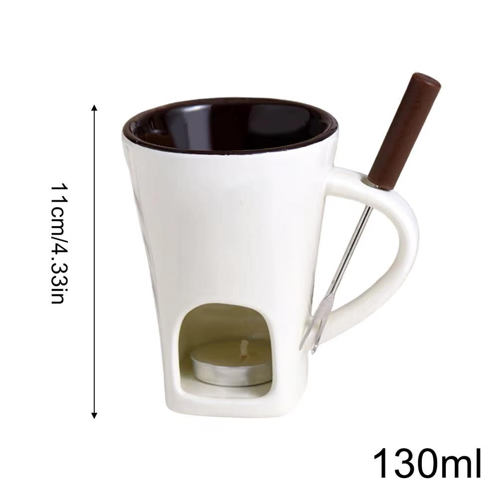 Mini ensemble de tasses à Fondue au chocolat avec fourchette et bougies, Pots à Fondue au fromage, c