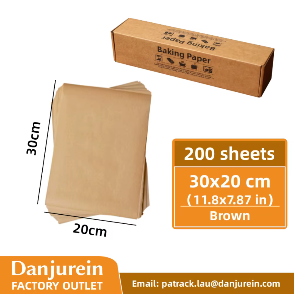 Papier parchemin non blanchi, antiadhésif, à haute chaleur, prédécoupé, pour cuisson, rôtissage, emb