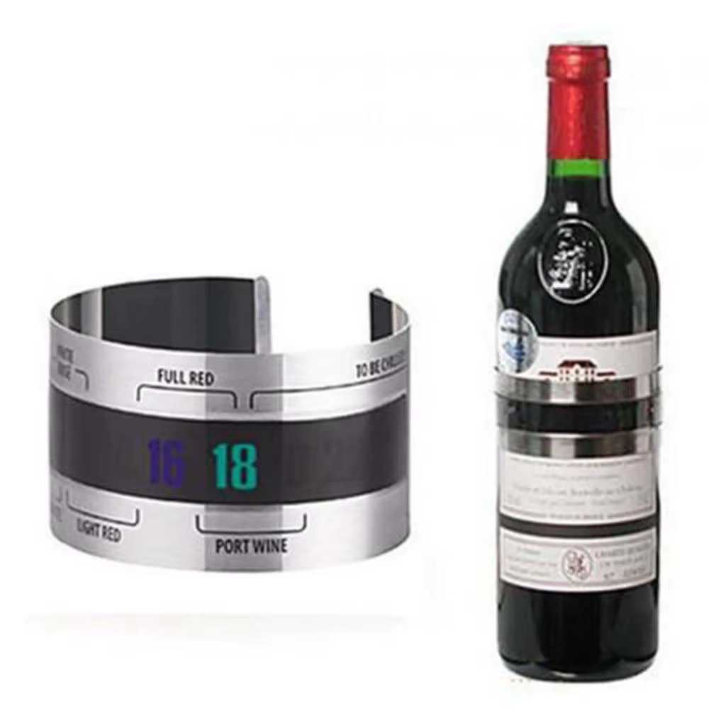 Collier de vin thermomètre barre outil de boisson bouteille de vin intelligente thermomètre à pressi