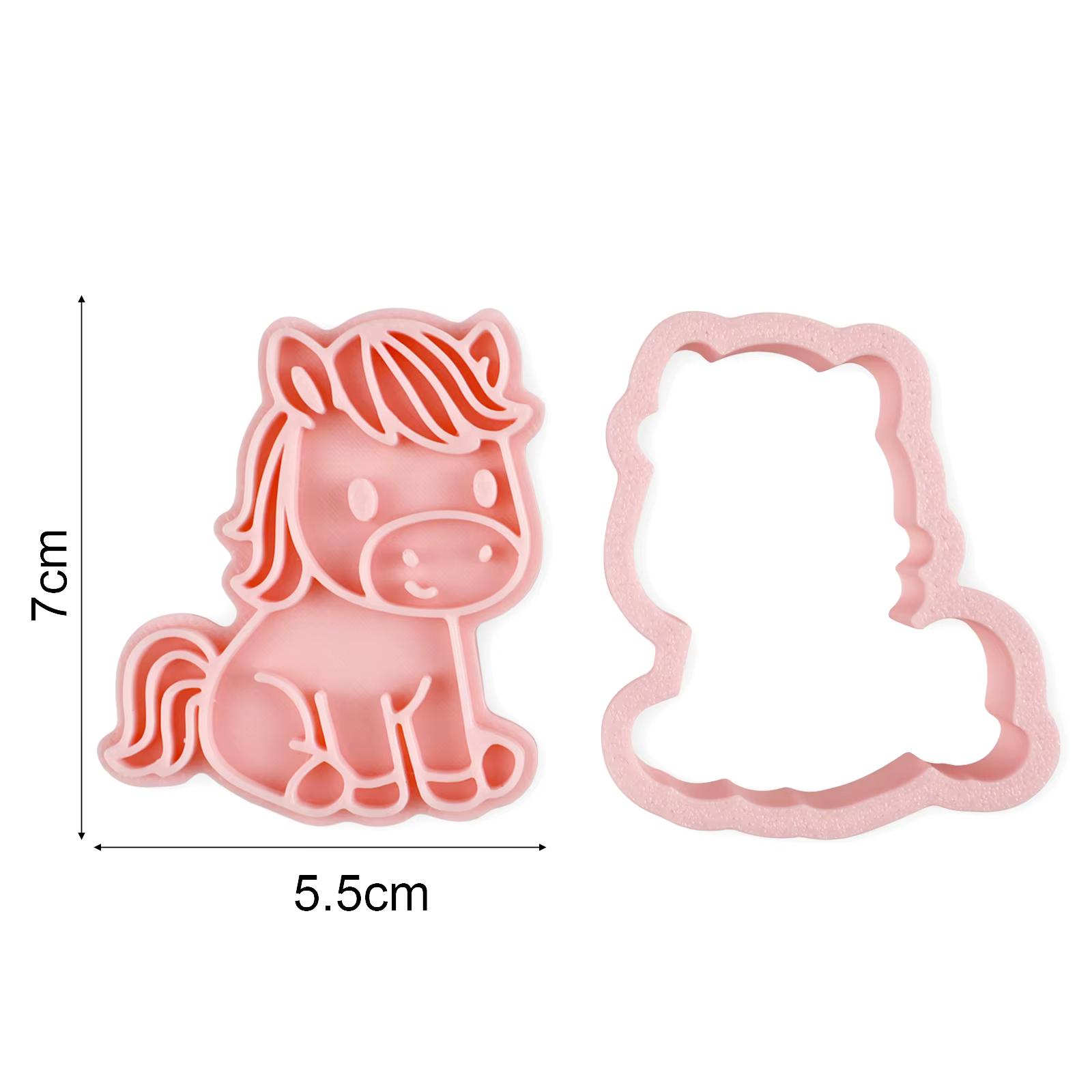 Mignon petit cheval emporte-pièces en plastique dessin animé pressable Biscuit moule Cookie timbre g