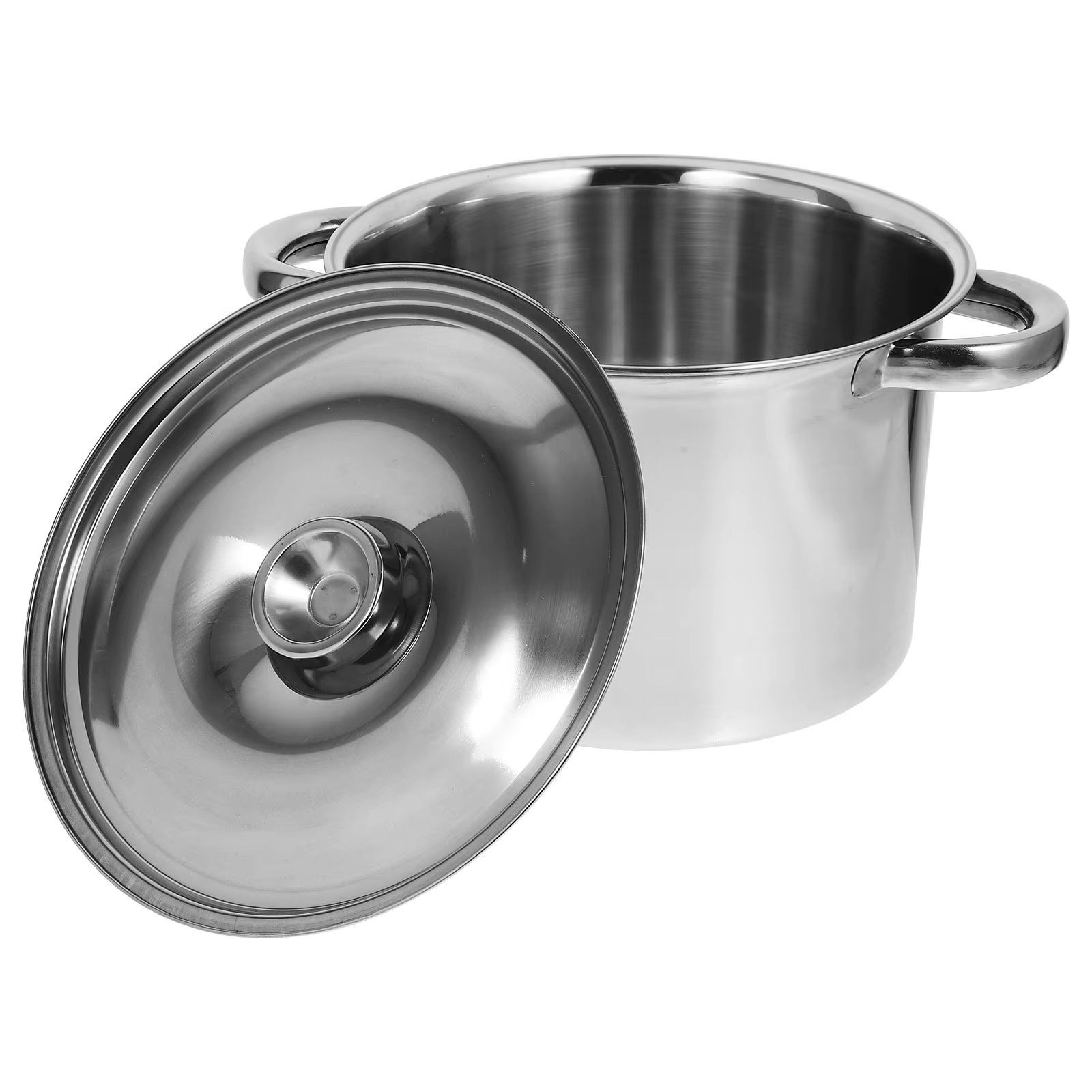 Marmite à soupe à fond épais en acier inoxydable, grande capacité 3,5 l pour eau bouillante, cuisson