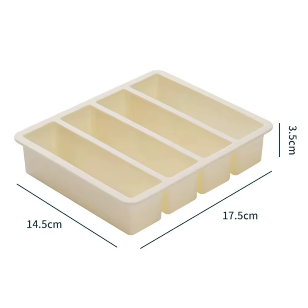 Moules de congélation alimentaire durables à 4 grilles, en Silicone, Extra Large, stockage de Sauce 