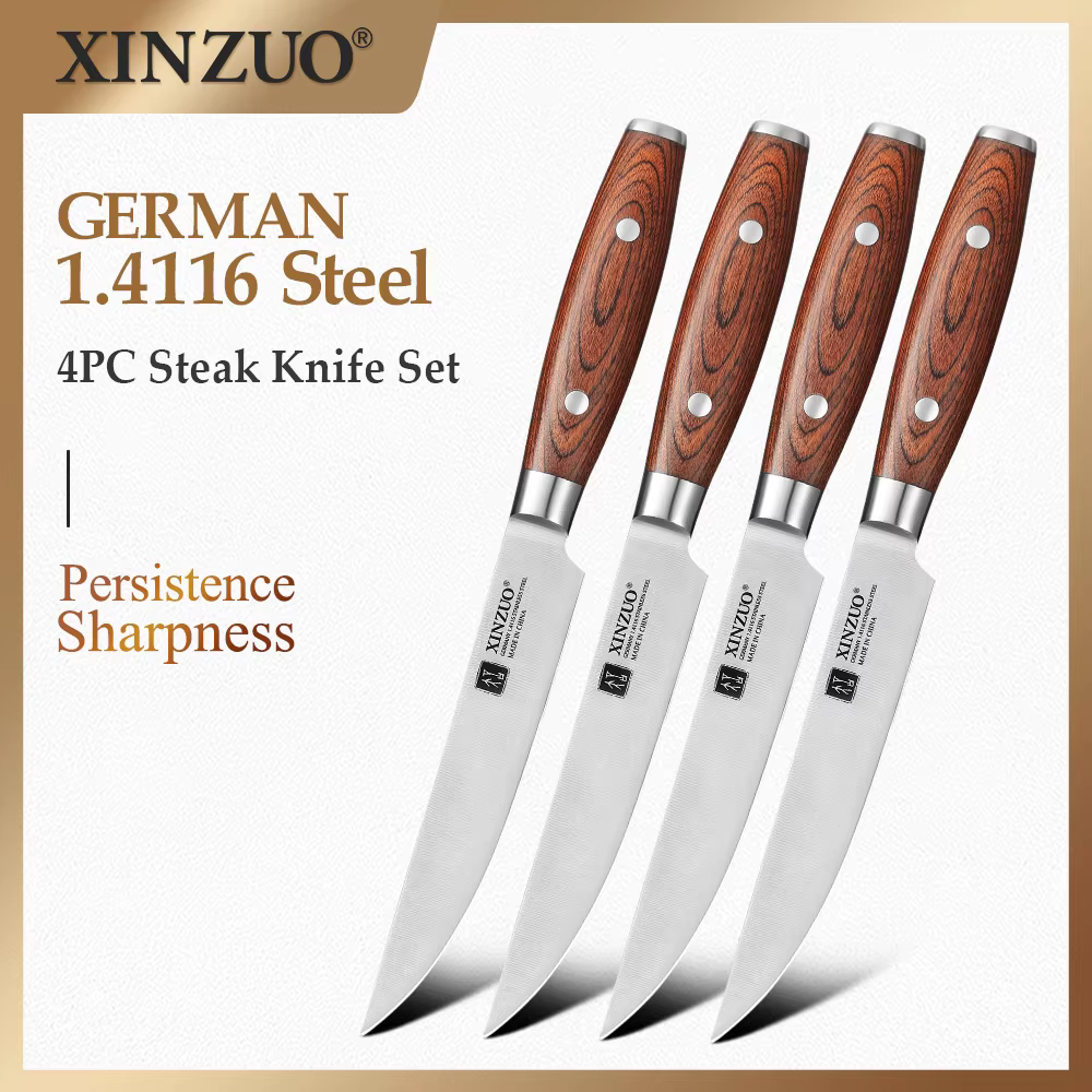 XINZUO Couteau de cuisine professionnel, 5 "Couteau à steak, Rasoir Tranchant, Outils de cuisine, Ma