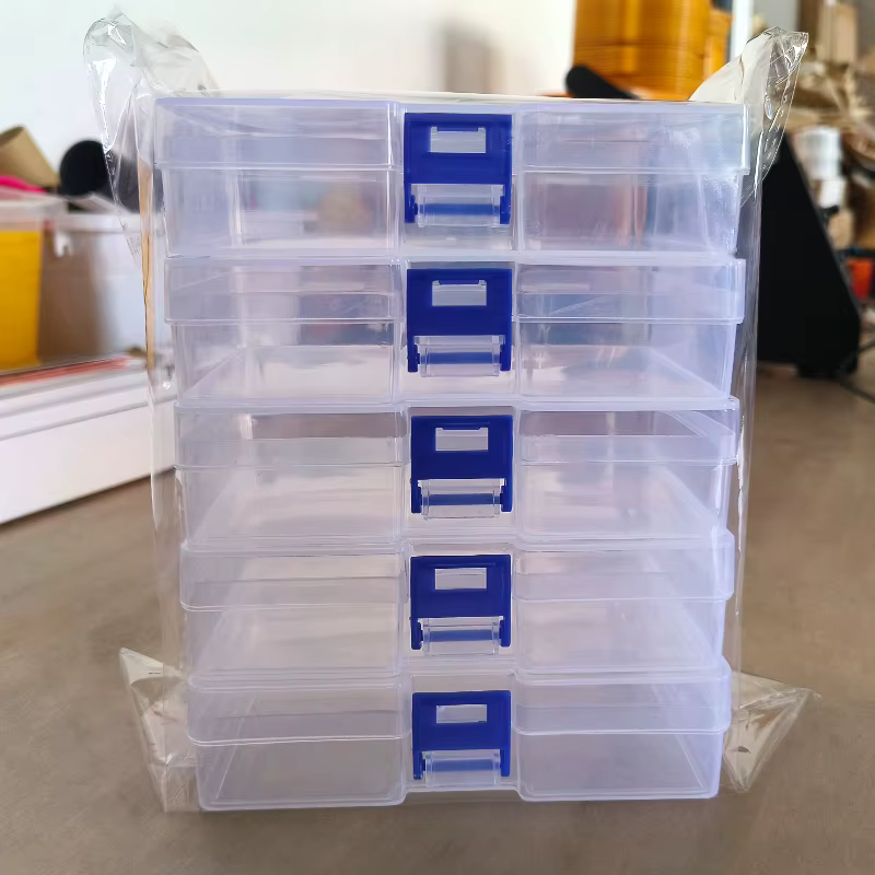 5 boîtes de rangement en plastique transparent pouvant accueillir des petits articles, des petits jo