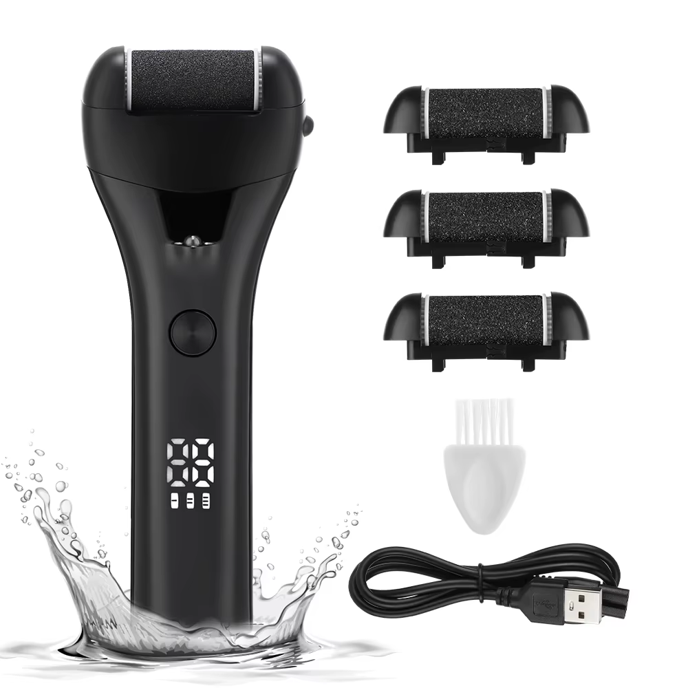 Broyeur de pieds électrique avec affichage numérique, dissolvant de callosités Rechargeable IPX4, li