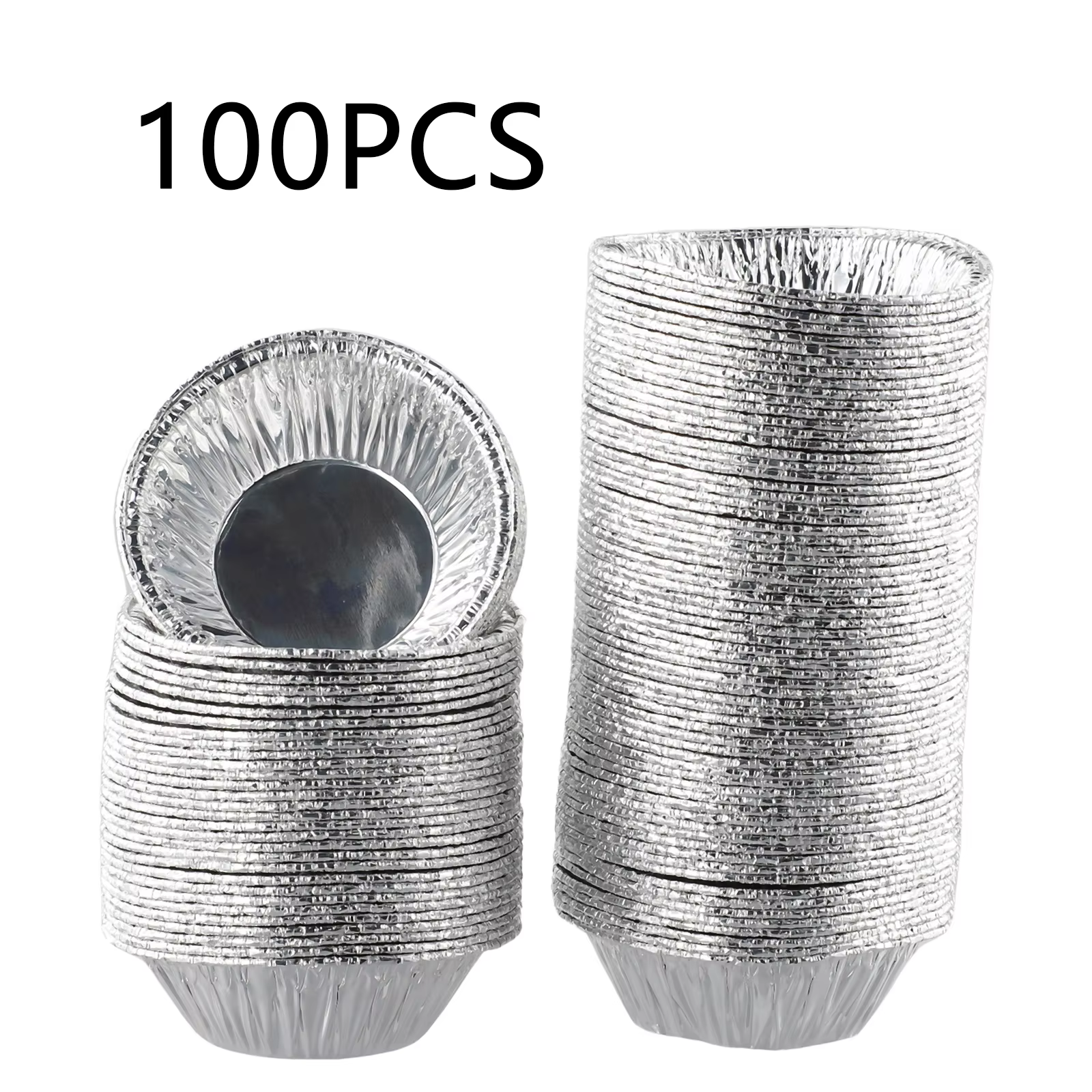 100 pièces aluminium 3in feuille tarte Pan jetable Mini Pot tarte cuisson plaque étain feuille d'alu