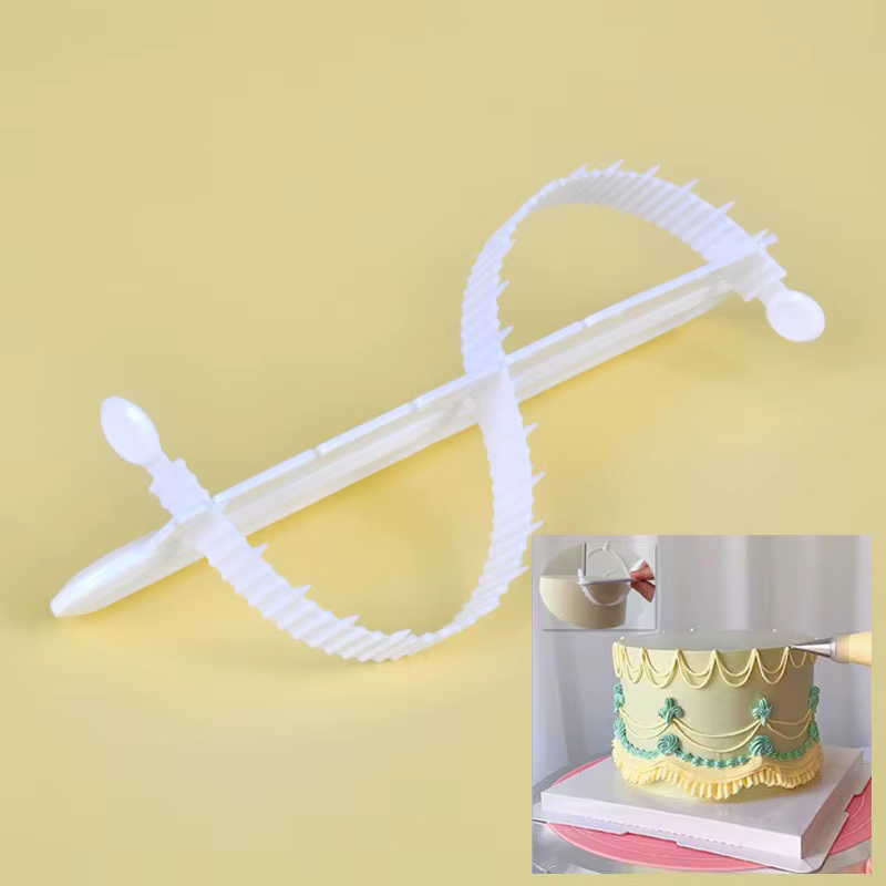 Nouvel outil de décoration de gâteaux courbé avec règle graduée, marqueur de jupe de gâteau pour crè