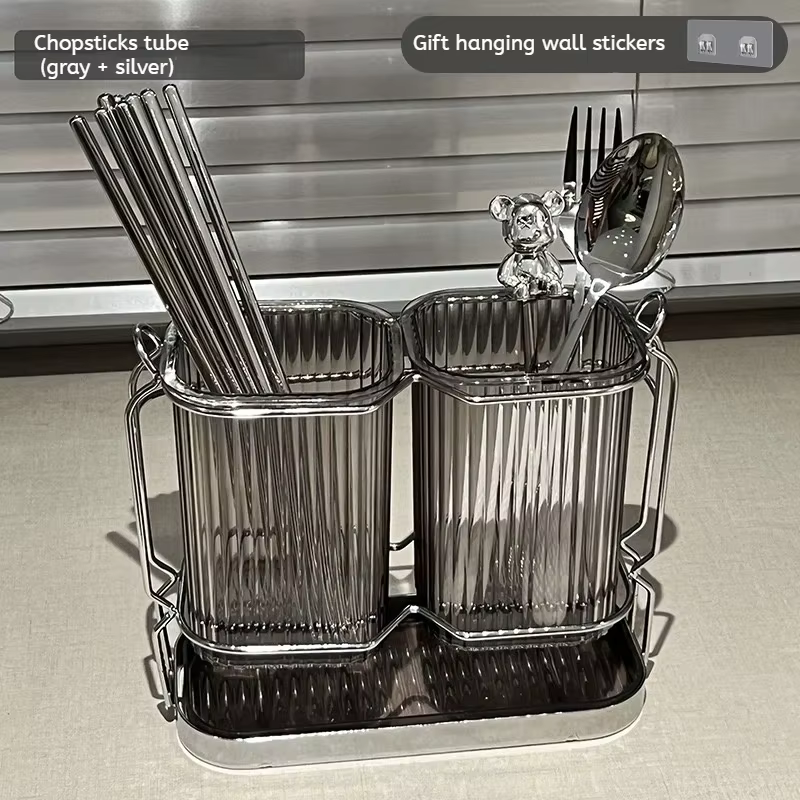 Organisateur de couverts mural de cuisine, support de luxe léger pour baguettes et cuillères, séchoi