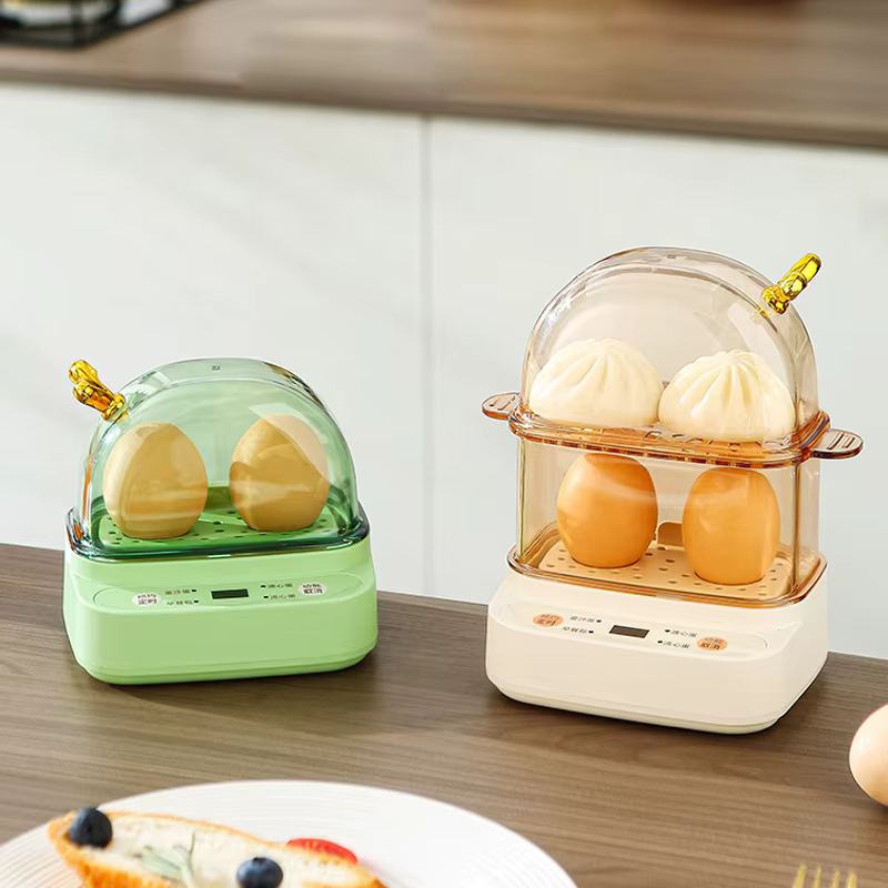 Chaudière à œufs électrique 120W, cuiseur à vapeur intelligent, Mini Machine à petit déjeuner, 2 œuf