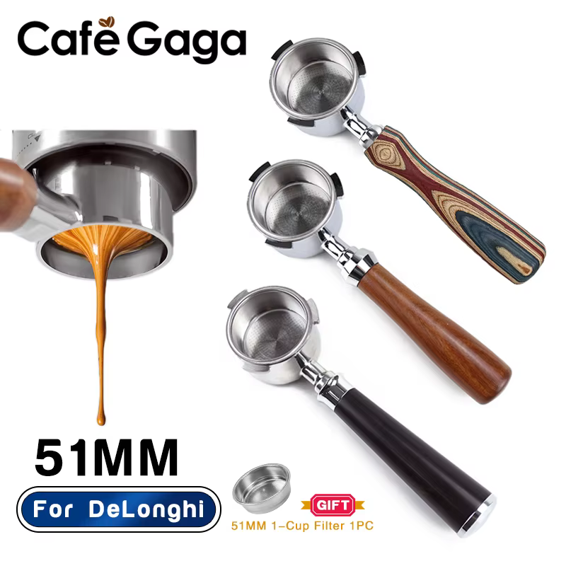 Porte-filtre à café sans fond, 51mm, nu, pour Delonghi EC680 EC685 EC200, panier filtrant, accessoir
