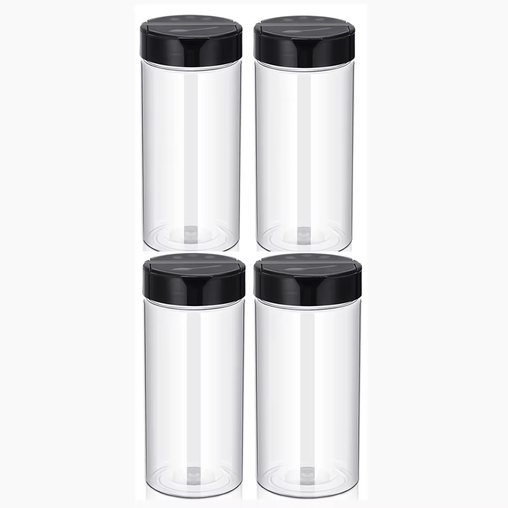 Boîtes à épices transparentes en plastique de 400 ml avec couvercle doseur, contenants à assaisonnem