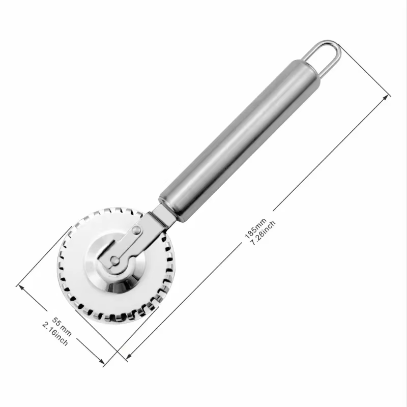 Couteau de gaufrage de scellage de bord de rouleau de pâtisserie d'acier inoxydable, couteau de coup