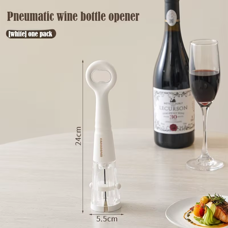 Ouvre-bouteille à pression d'air 2-en-1 pour vin et bière, tire-bouchon portable, gadget de cuisine,