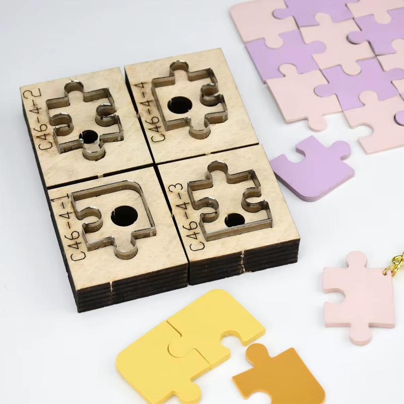 Moule pour couteau de puzzle, un ensemble de 4 matériaux pour couteaux japonais + planche en bois, m