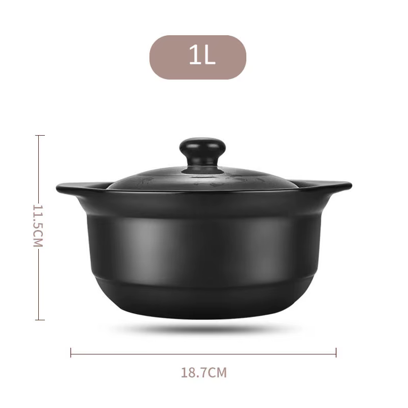 Casserole en céramique pour ragoût de 2,5 l, poêle de cuisson résistante aux hautes températures, cu