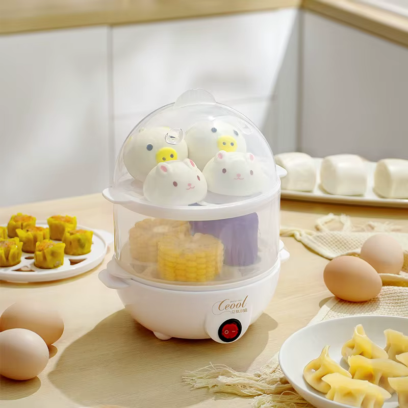 Cuiseur à vapeur électrique pour œufs, machine à petit-déjeuner, mise hors tension automatique, doub