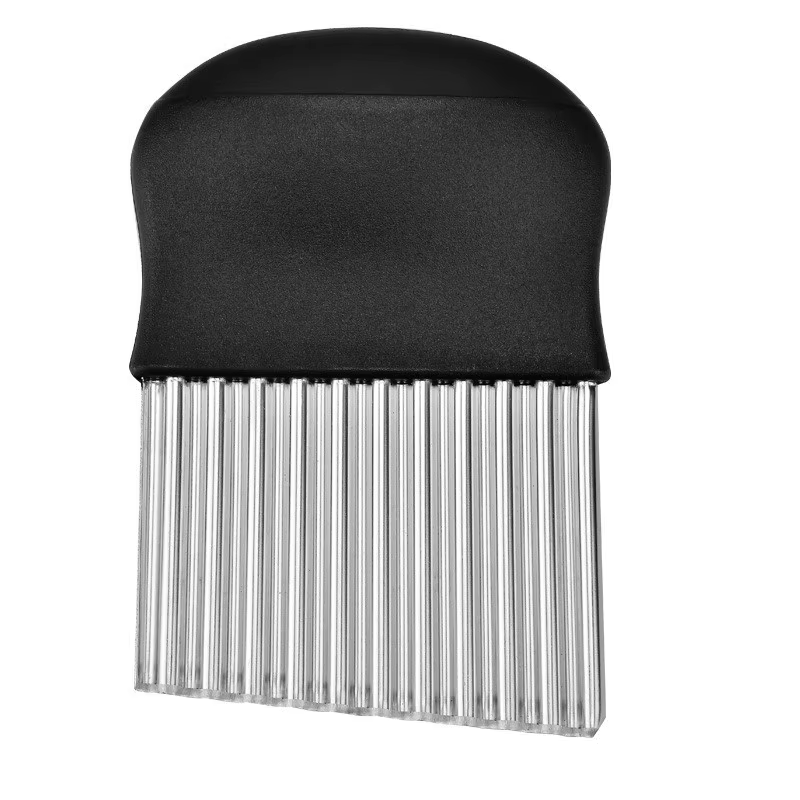 Aixiangru-Coupe-pommes de terre en acier inoxydable avec manche en bois, trancheur de pommes de terr