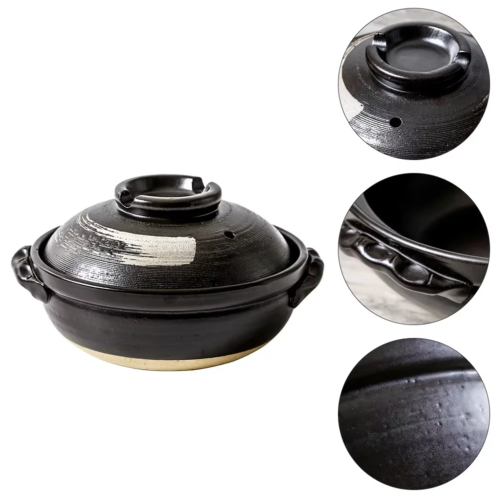 Pot en céramique argile cuisson Casserole japonais ragoût couvercle de soupe Pots chauds coréen marm