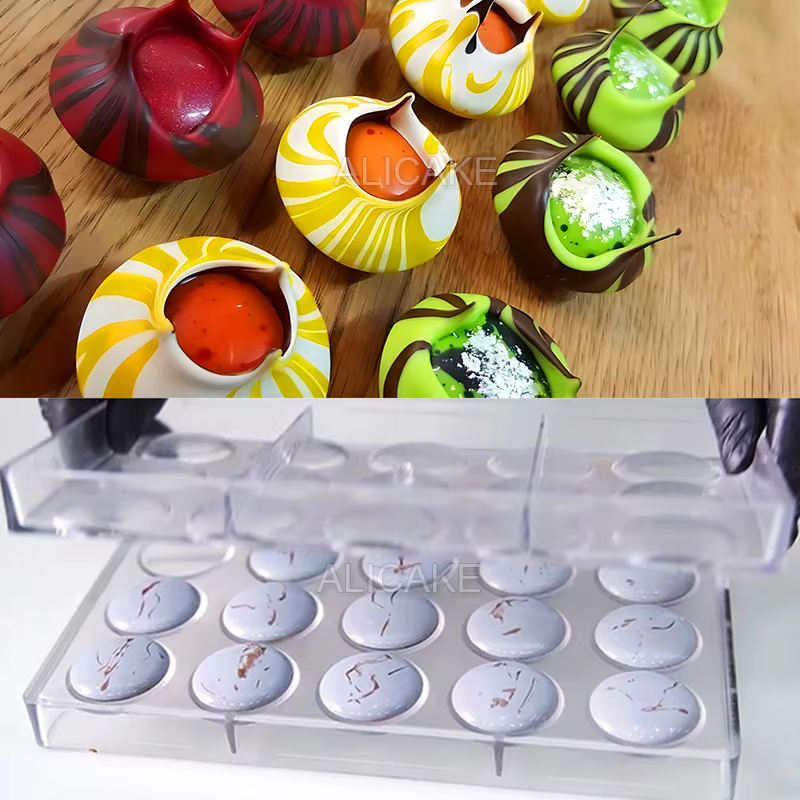 Moule à chocolat volcanique en Polycarbonate à 15 cavités, moules à chocolat PC bonbons Bonbons form