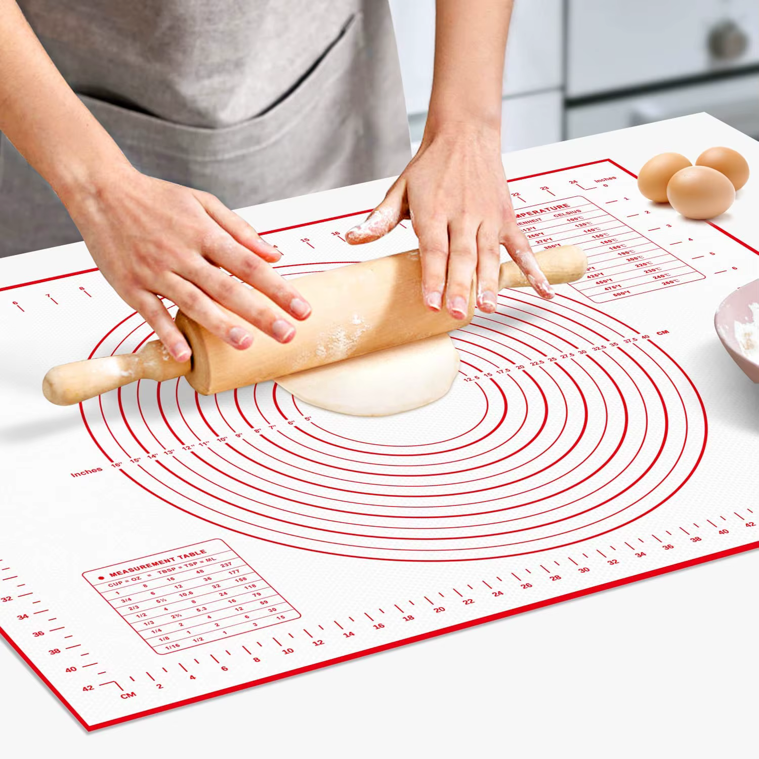 BUYYES 1 pièces tapis de cuisson en Silicone tapis de pétrissage tapis de pâte Pizza gâteau pâte fab