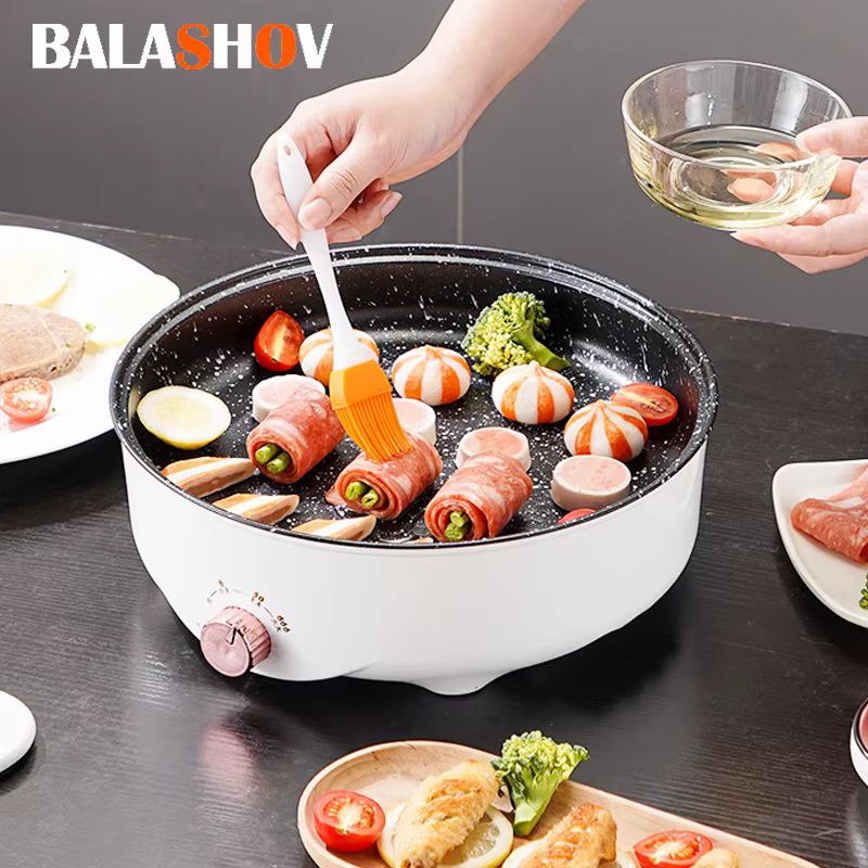 Poêle à frire électrique multi-cuiseur, 220V, 007 hould, poêle à frire pour steak frit, poisson, ome